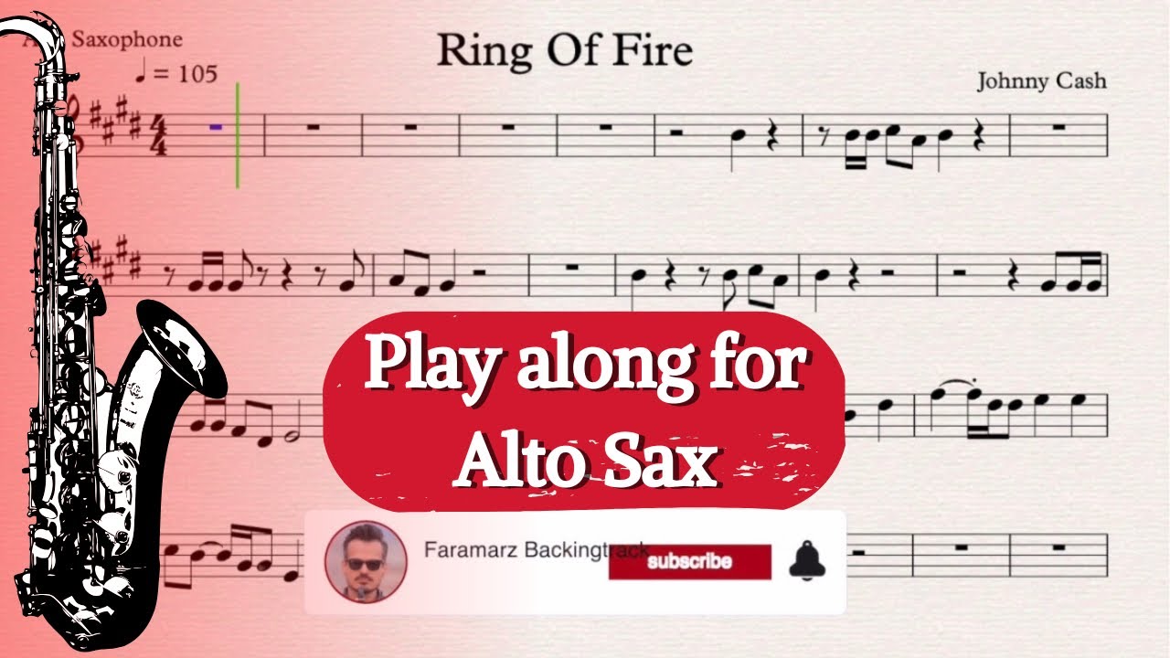 Ring of fire - Johnny Cash | Play along for Alto Saxophone