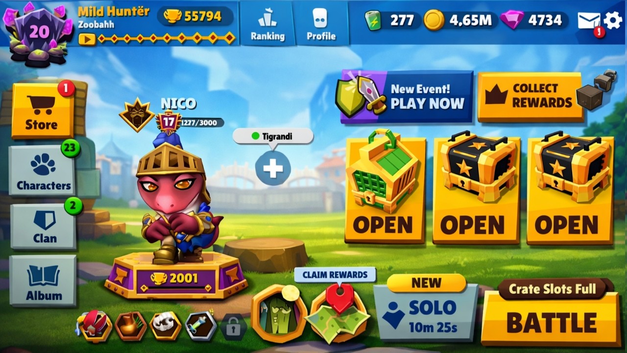 zooba i got 2000 trophies nico emerald crate nina squad gameplay