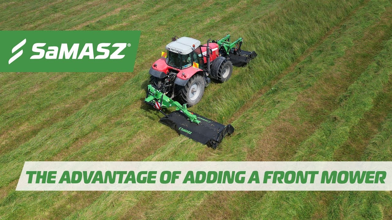 The advantage of adding a SaMASZ Front Mower - double the cut, not the cost!