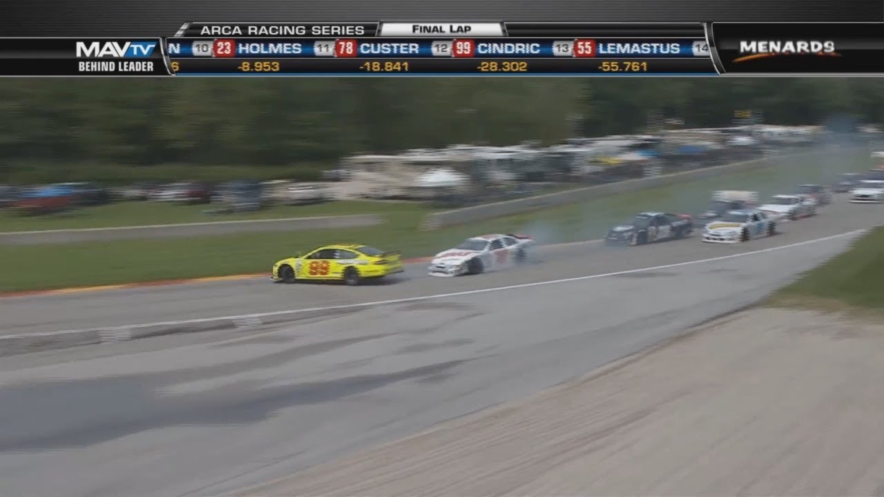 ARCA Racing Series 2017. Road America 100. Last Lap Battle for Win