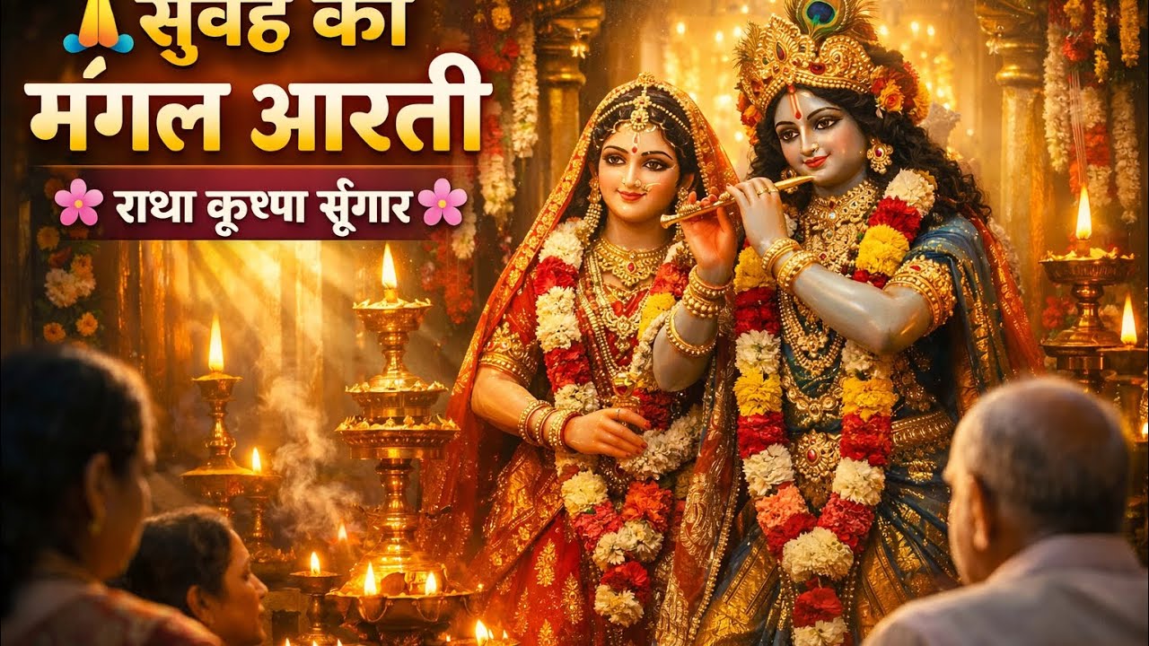 मंगला श्रृंगार आरती 🙏 | सुबह की दिव्य आरती | Radha Krishna Mangal Shringar Darshan | Live Bhajan
