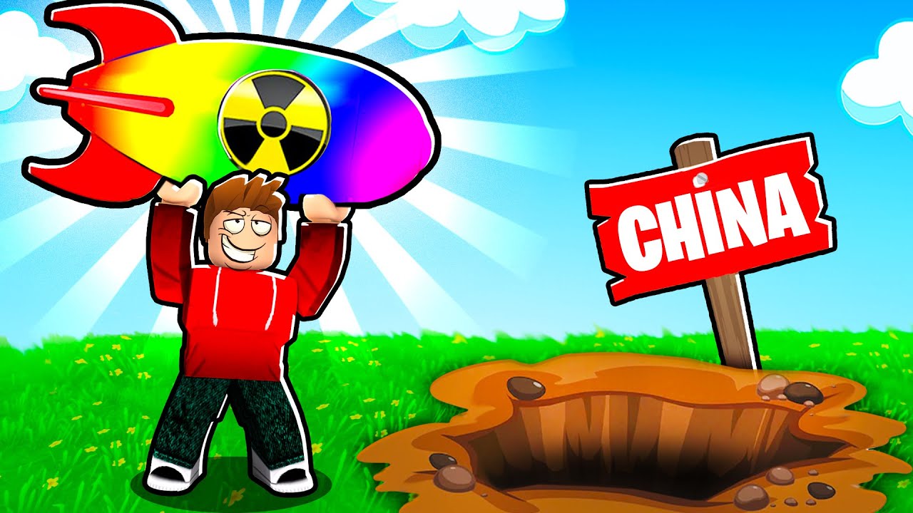 ROBLOX DIG TO CHINA USING SUPER MISSILES WITH CHOP