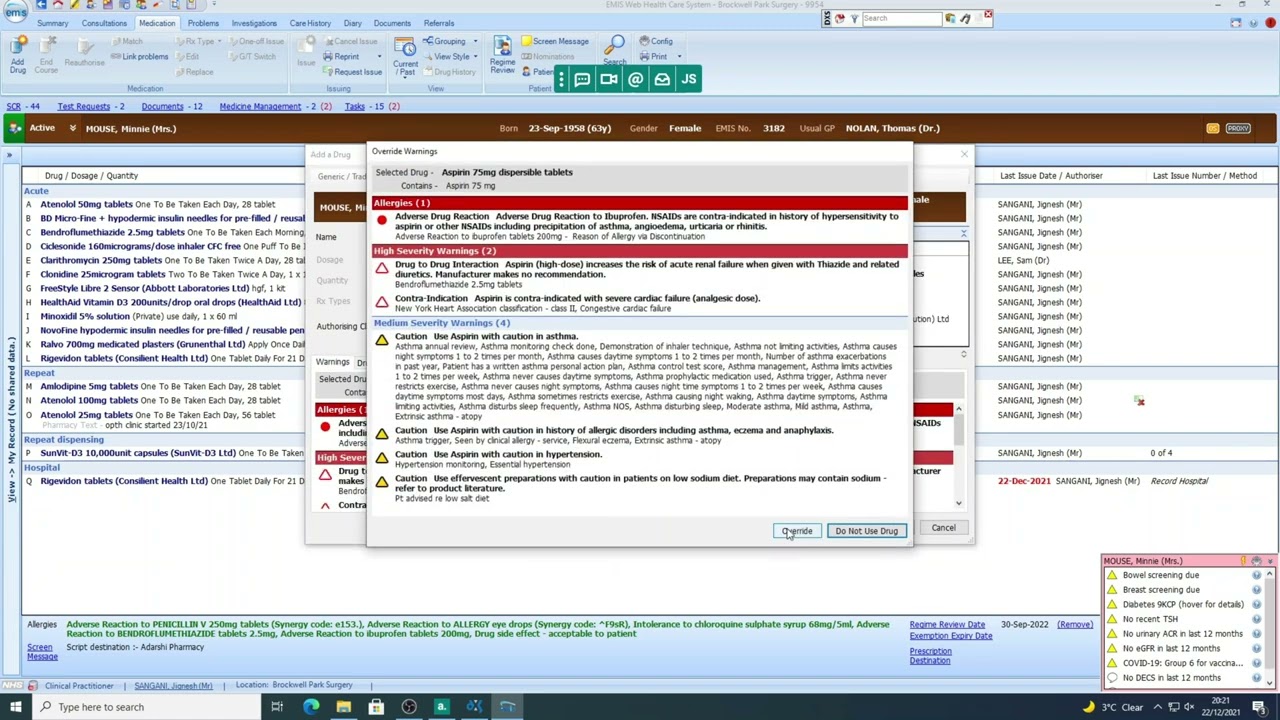 Emis Web Tips: Adding OTC Medicines