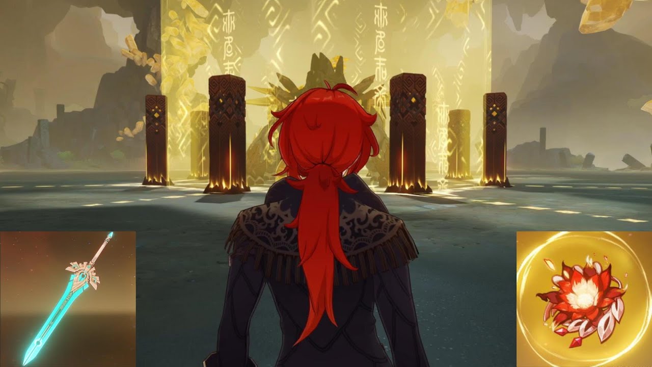 Happy Birthday Lv90 Diluc C4 vs Azhdaha【Genshin Impact】