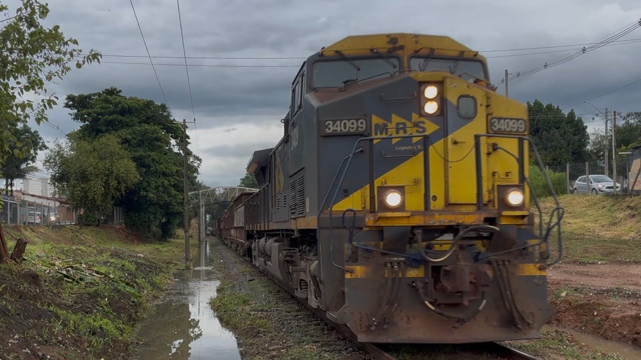 TREM DA MRS PASSANDO EM TAUBATÉ COM AC44i 3409-9! TREM CARREGADO! COM MAQUINISTA PARCEIRO!