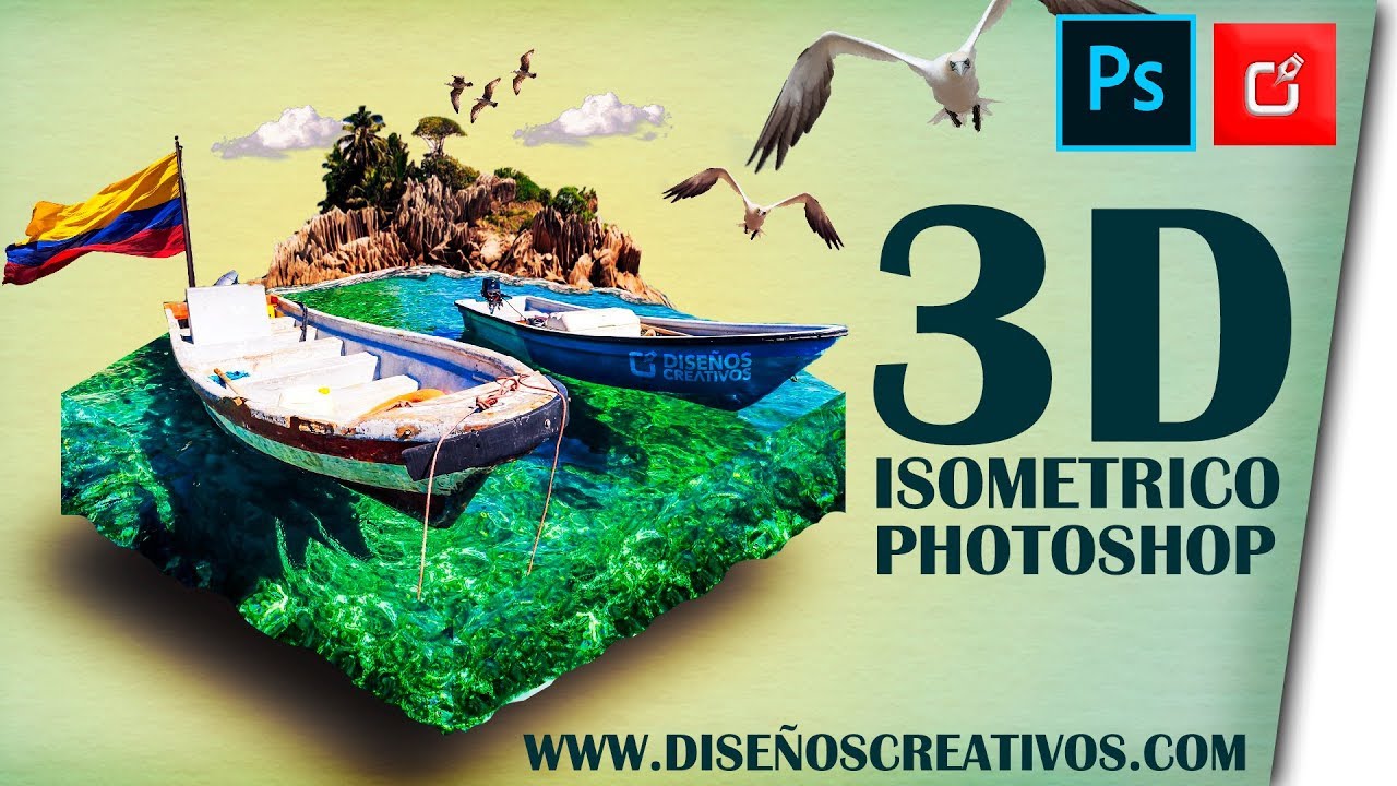 🔴 COMO hacer paisaje 3D isométrico en PHOTOSHOP 3D