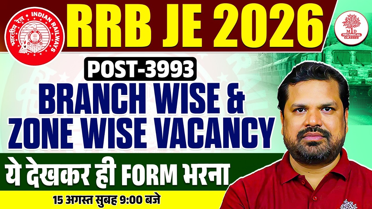 RRB JE Zone Wise Vacancy 2026 | RRB JE 2026 Notification | RRB JE Zone Wise Vacancy | RRB JE 2026