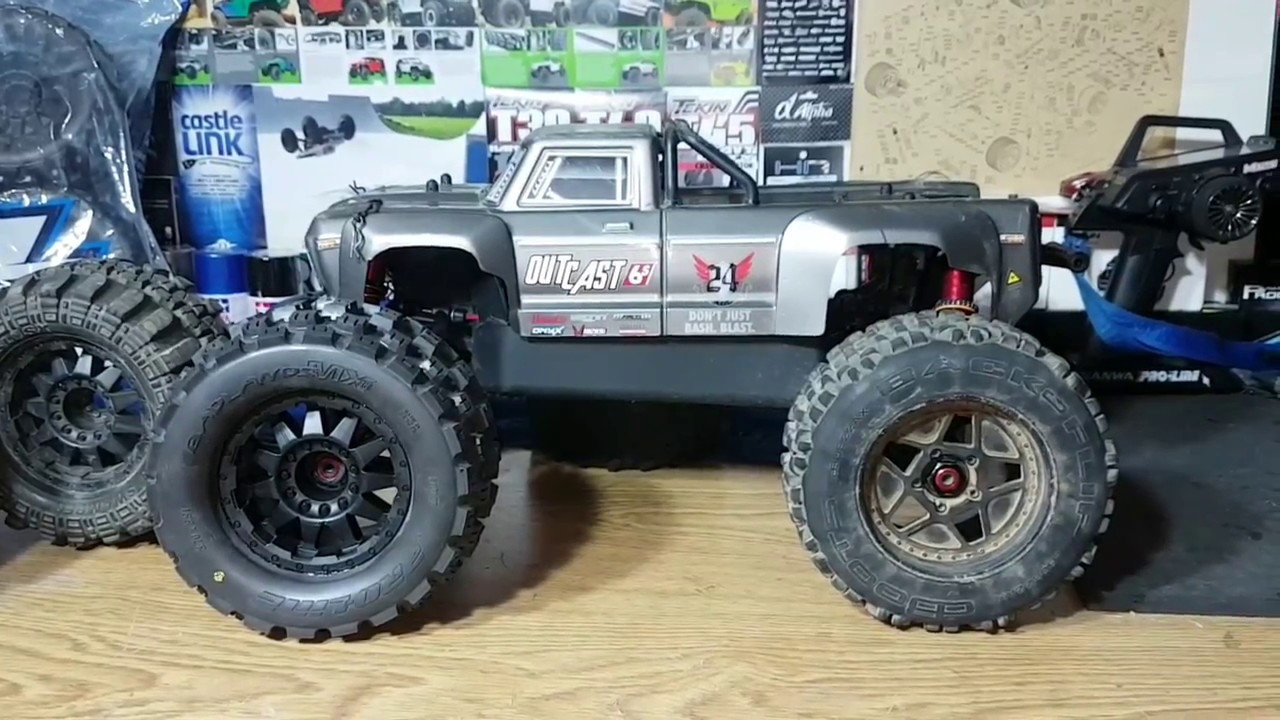 Proline MX38 Badlands Arrma Outcast Fittment and size up against 3.8 swampers and Dboots Backflips