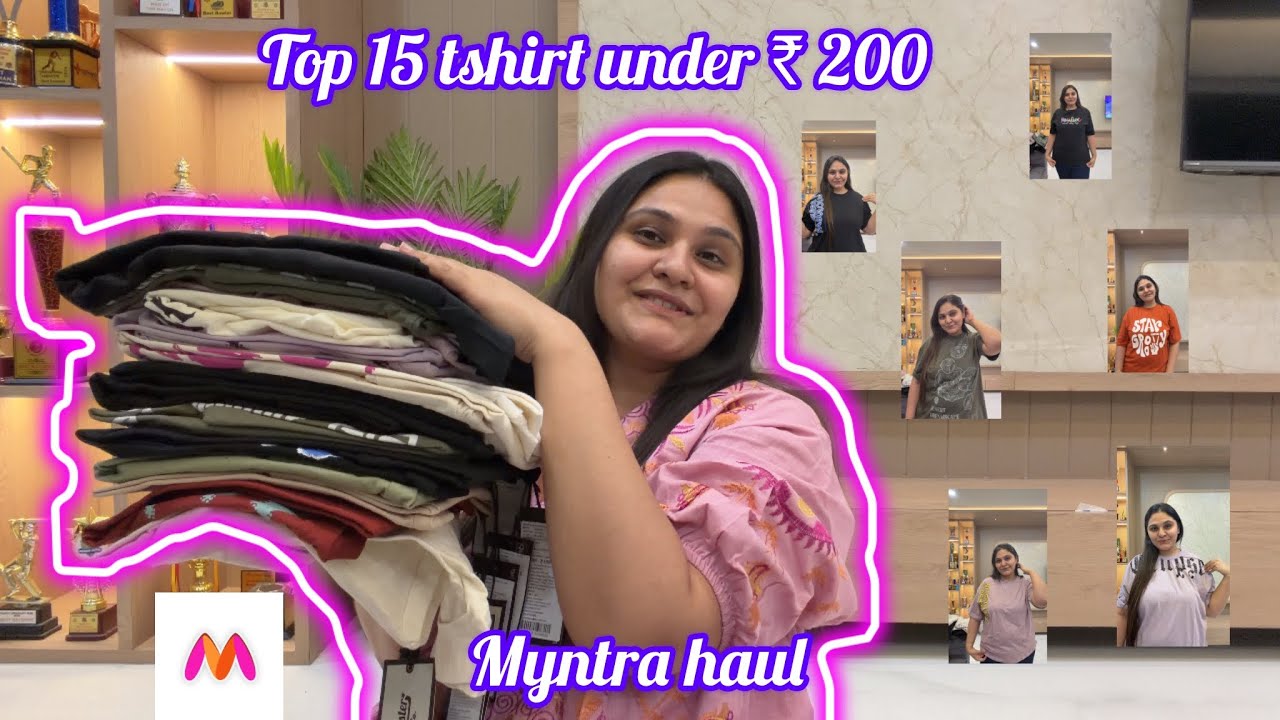 Top 15 oversized Tshirt under rupees 200 || myntrahaul#myntrafinds#trendingvideo