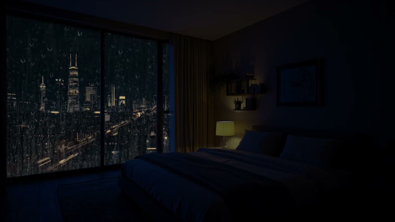Heavy Rain & Thunder in City at Night 🌩️ Sleep Fast, Stress Relief ASMR