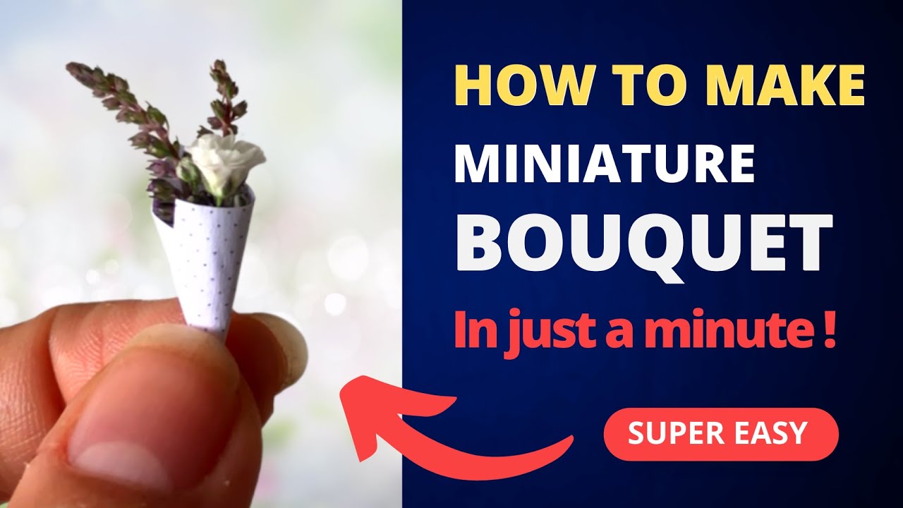 How to make Miniature Bouquet of Flowers I DIY I NO CLAY