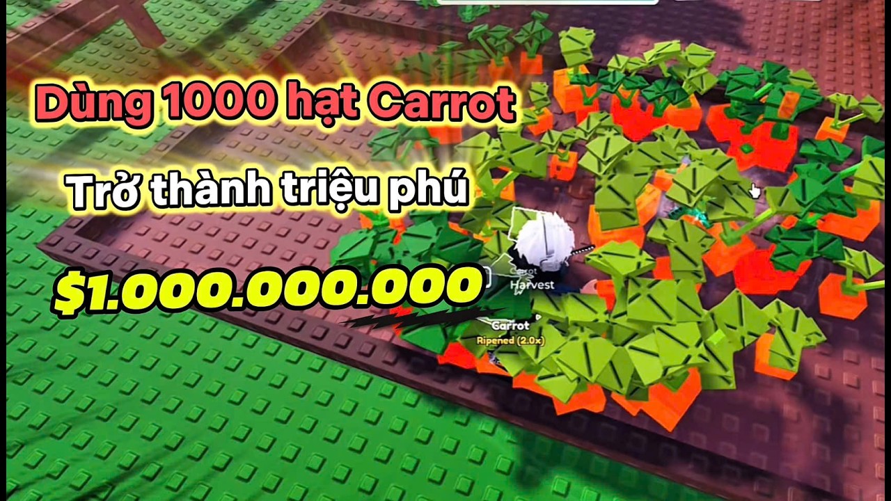 Từ Tay Trắng Đến TRIỆU PHÚ Nhờ 1000 Carrot 🥕 Garden Horizons #gardenhorizons #roblox