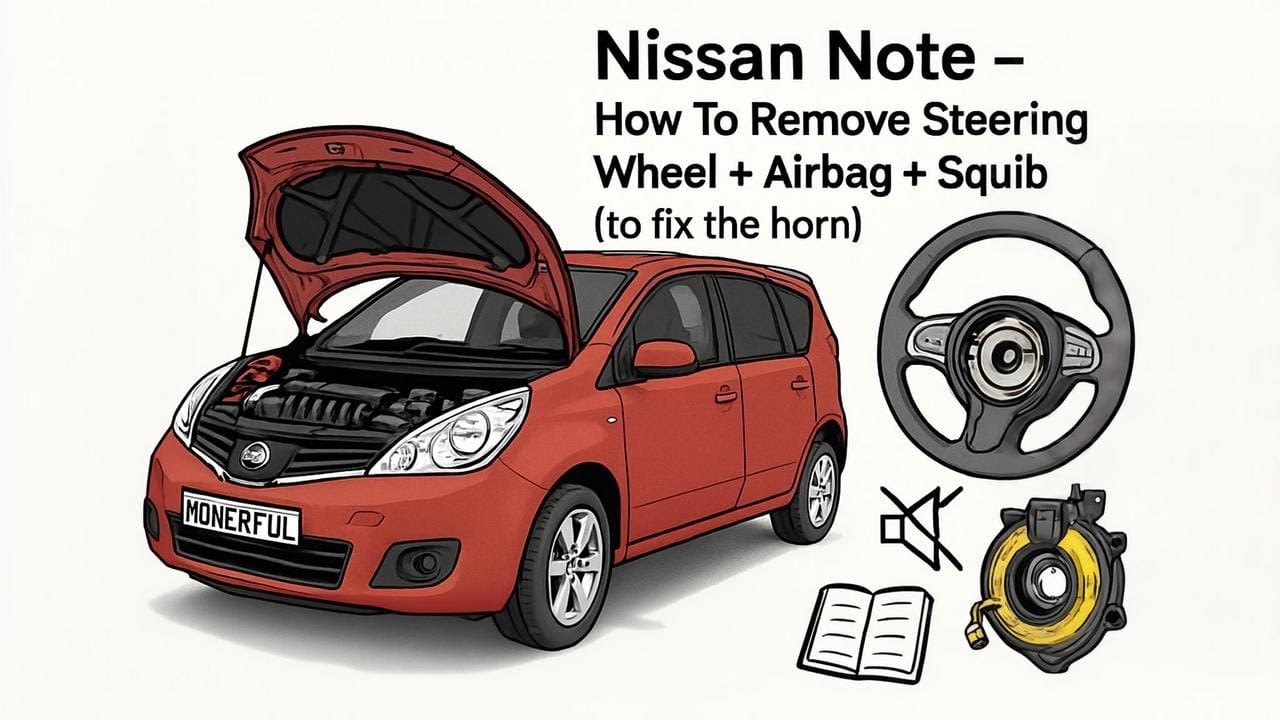 Nissan Note Steering Wheel / Airbag / Stalk / Clock Spring / Squib Removal & Replace