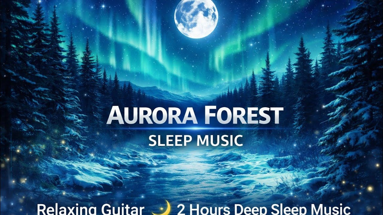 Northern Lights & Lightning Forest 🌌⚡ 2 Hours of Guitar Relaxing Melodies for Sleep