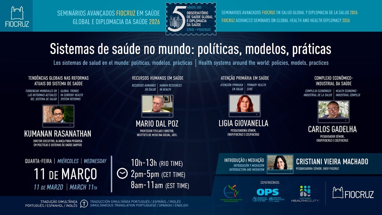 357 - Seminários Avançados 2026 - Sistemas de saúde no mundo: políticas, modelos, práticas
