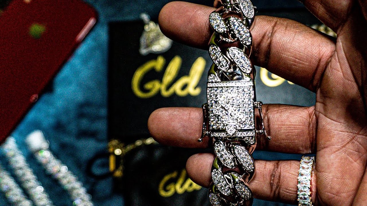 ShopGld 19MM Diamond (cz) Cuban link bracelet white gold. + giveaway