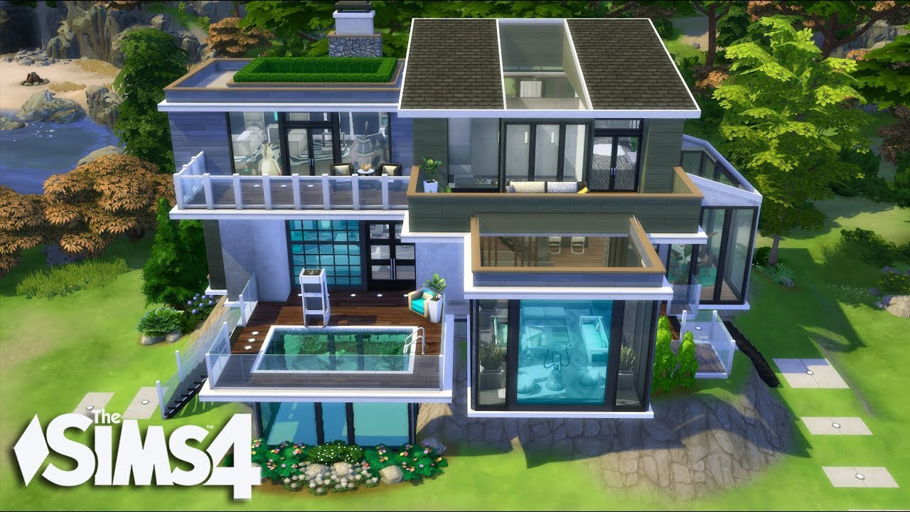 The Sims 4 - Modern Beach Side House with the Terrain Tool! (House Build