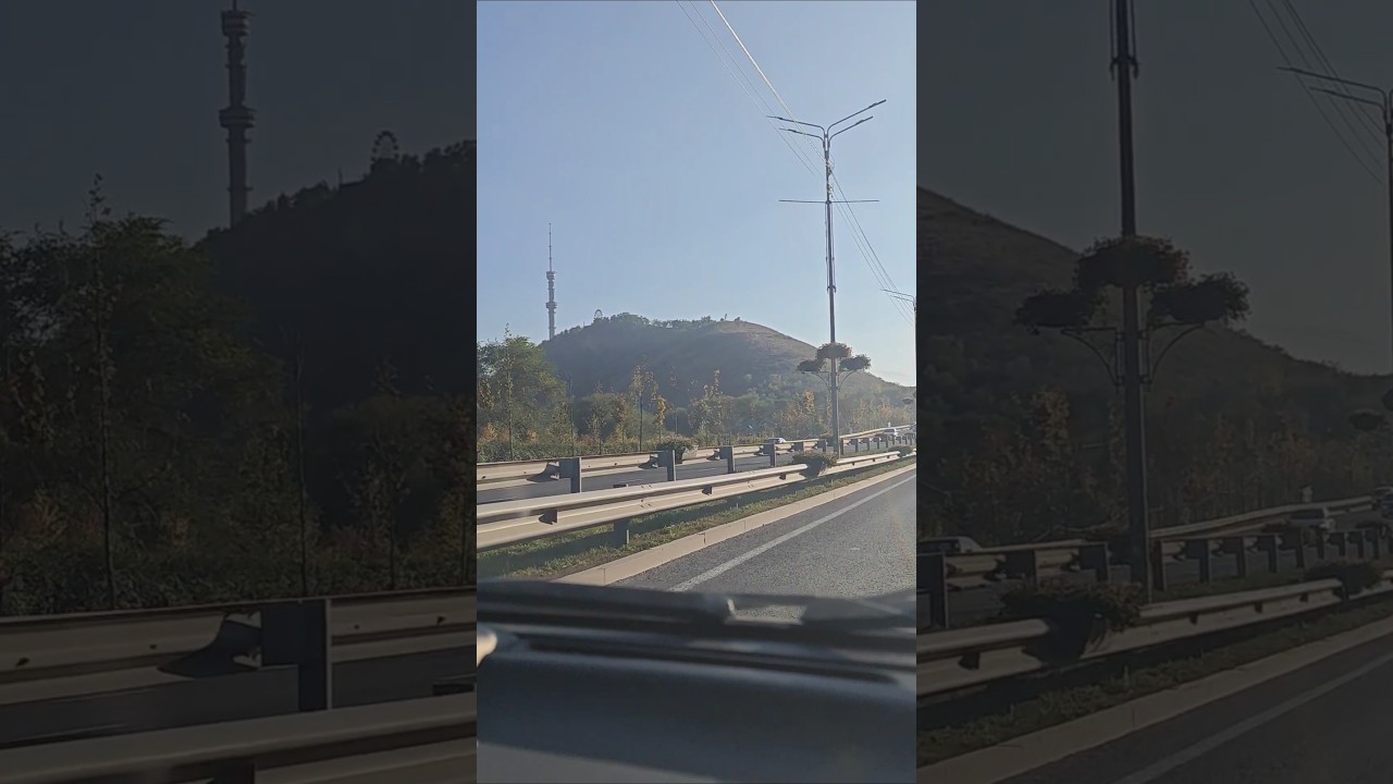Алматы, проезжаем телебашню горы Кок-Тобе. Almaty's TV tower Kok-Tobe. #алматы #коктобе