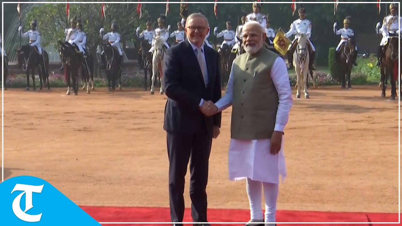 Australian PM Anthony Albanese receives ceremonial welcome at Rashtrapati Bhawan in Delhi