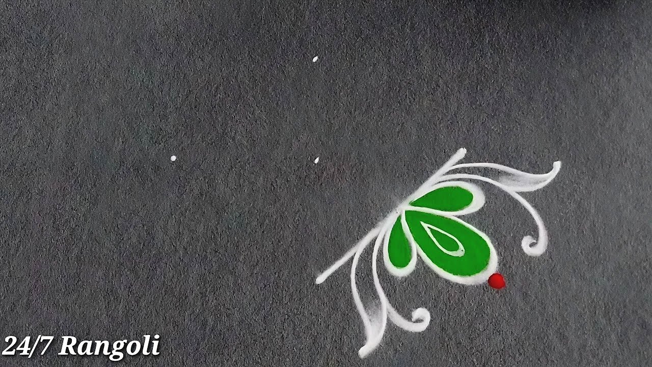 Traditional design 🍀 24/7 Rangoli 🌺 Easy Rangoli designs 🌸 Creative Freehand Rangoli 🌺 Simple kolam 