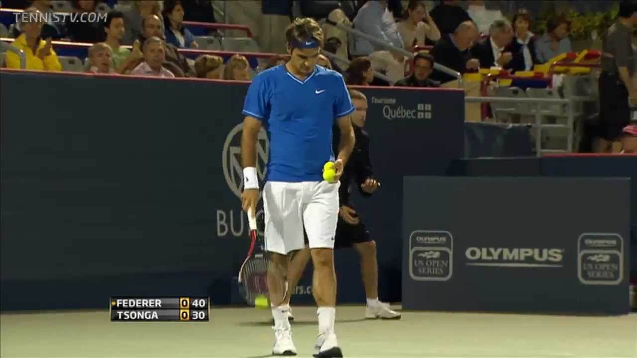 Roger Federer 4 Aces en un mismo game (Montreal vs Tsonga) HD
