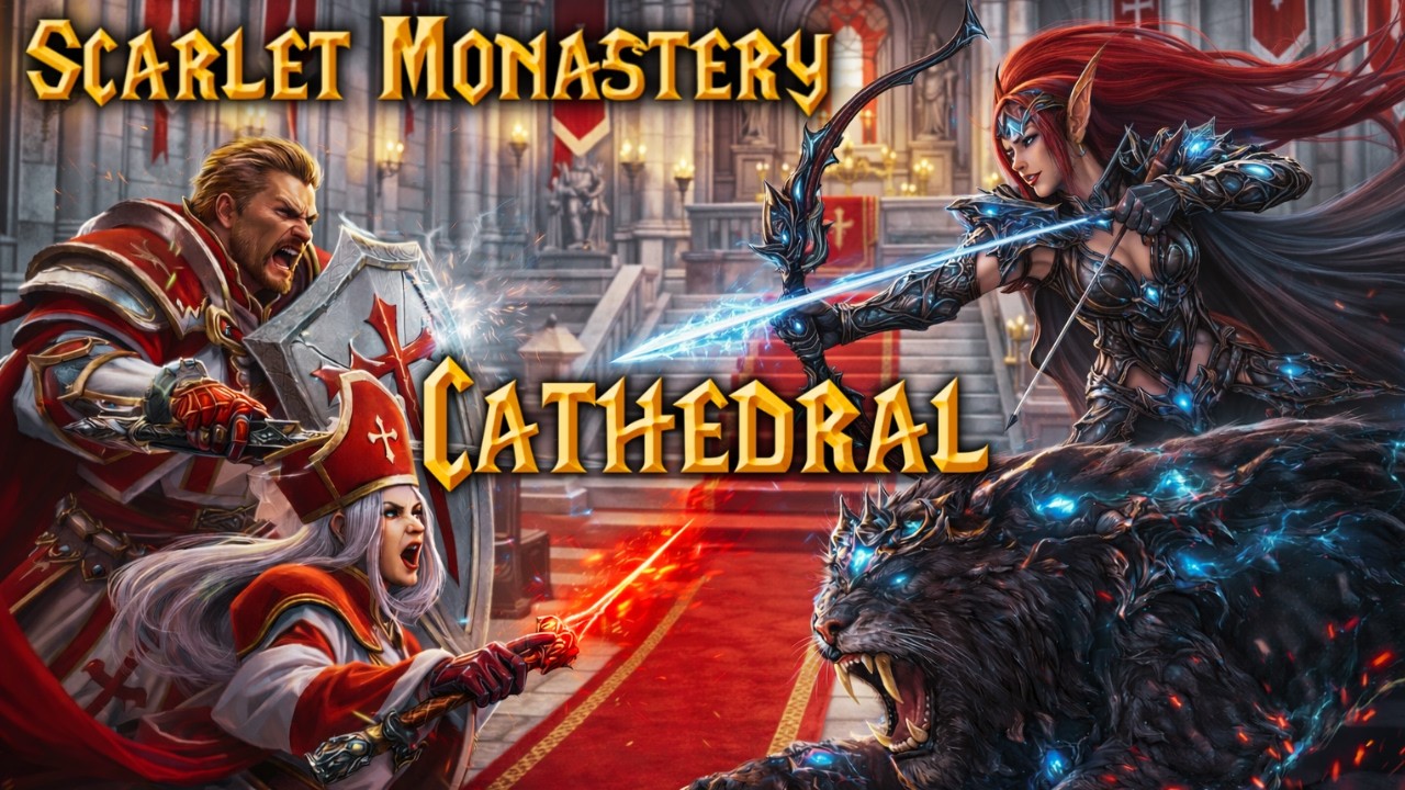 Scarlet Monastery Cathedral - Burning Crusade Classic Dungeon Run Leveling Hunter