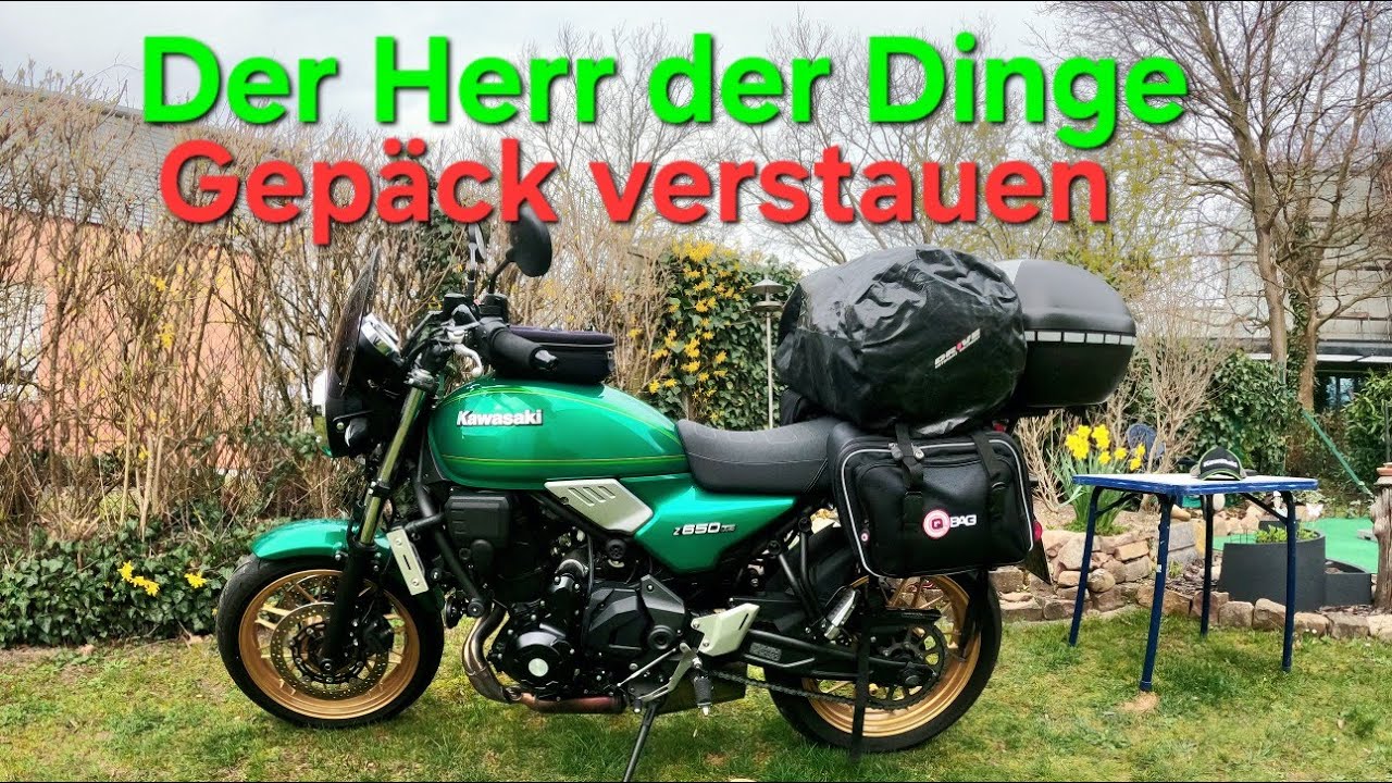 Z650RS- einmal vollpacken bitte! Gepäcktransport, wie ich es mache.