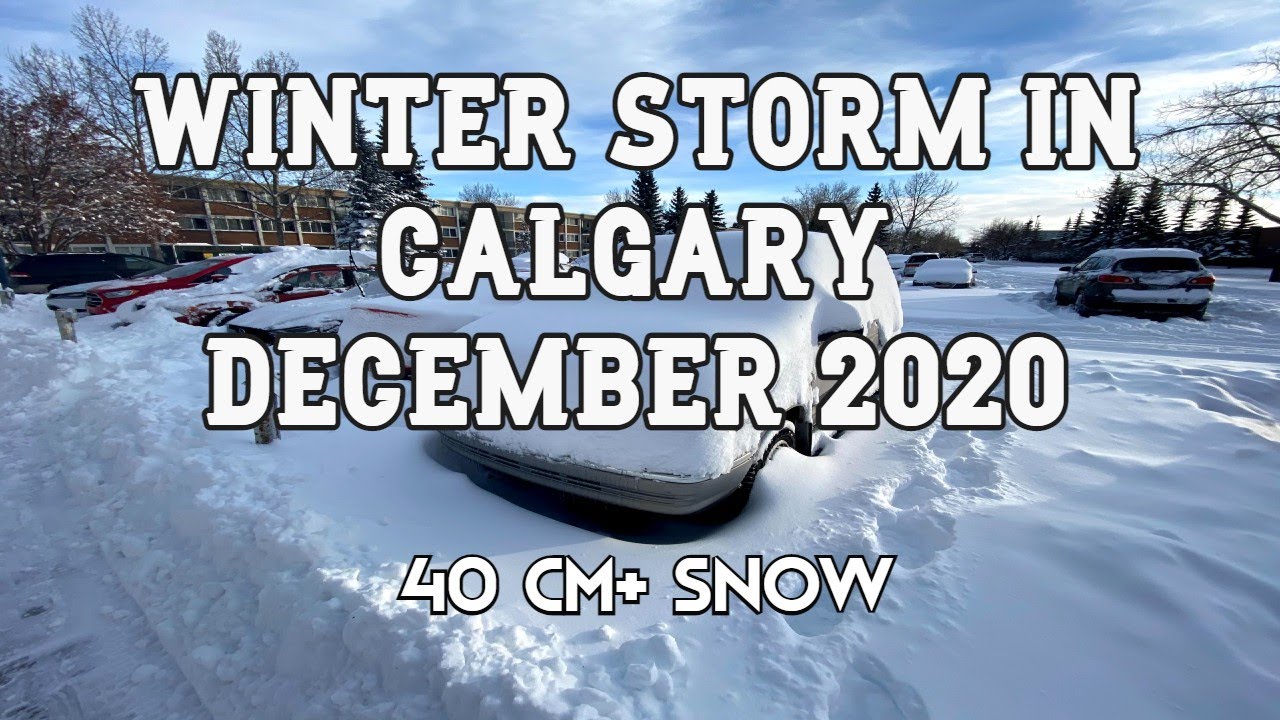 Afterwards Calgary heavy winter snow storm 40 cm snowfall in Calgary, Alberta, Canada December 2020