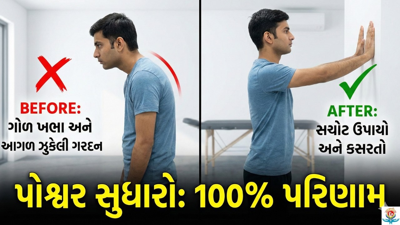 રાઉન્ડેડ શોલ્ડર્સ અને ફોરવર્ડ હેડ પોશ્ચર: કારણો અને ફિઝિયોથેરાપી કસરતો