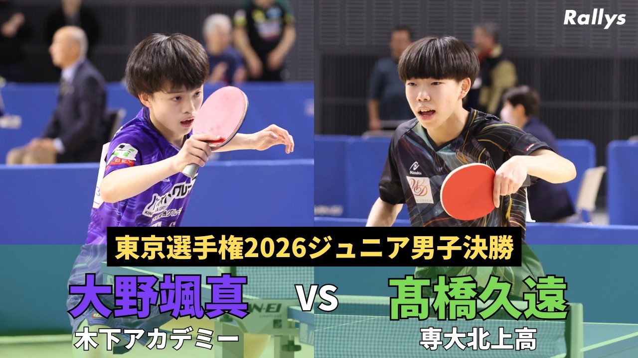 【決勝は中学生vs高校生】大野颯真(木下アカデミー)vs髙橋久遠(専大北上高)｜東京選手権2026ジュニア男子決勝ハイライト