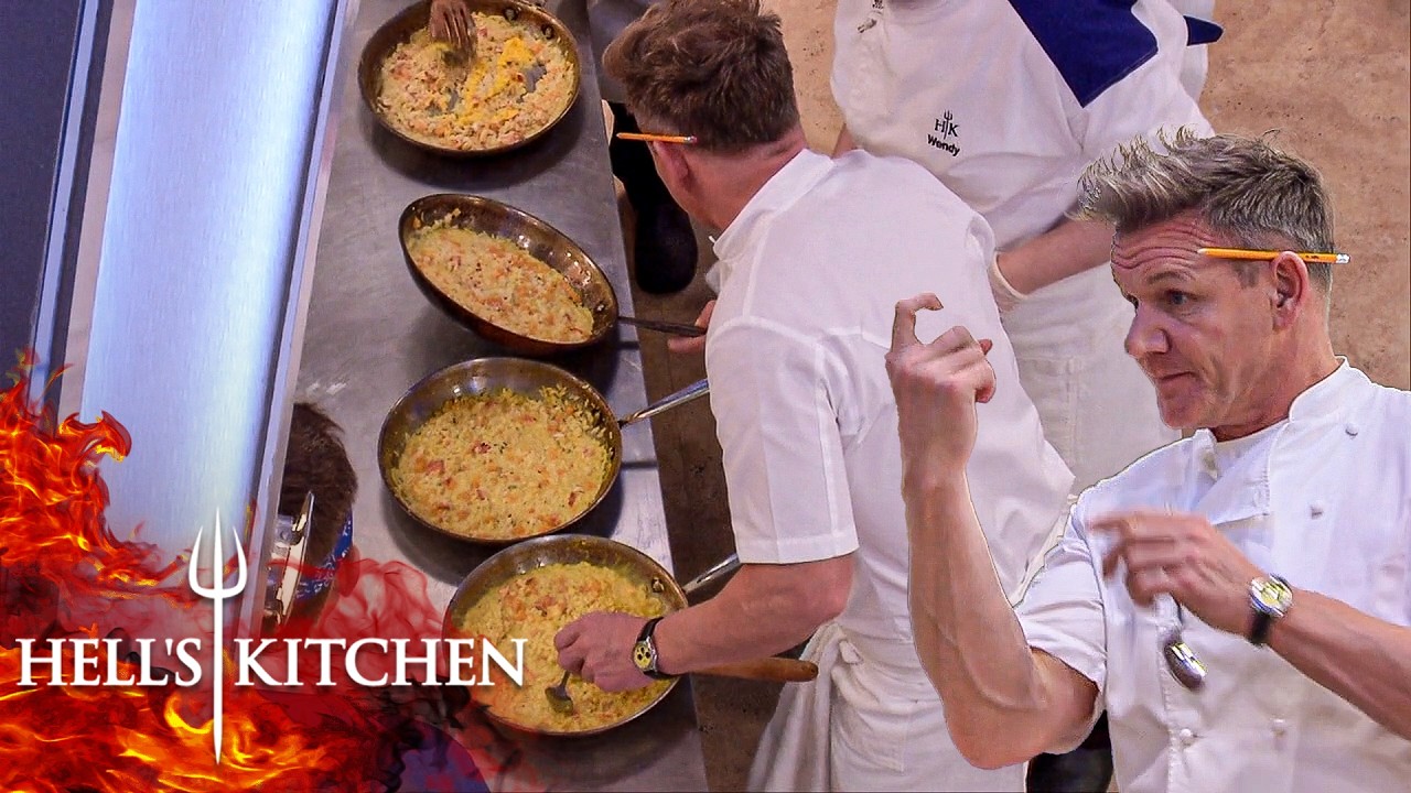 Charity Night's Nearly Ruined by Inconsistent Risottos & Pre-Cooked Salmon | Hell's Kitchen
