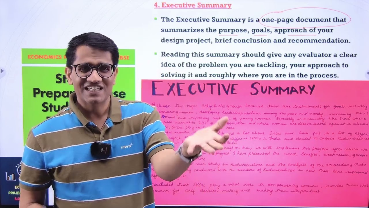 How to write executives summary in economics project | executive summary