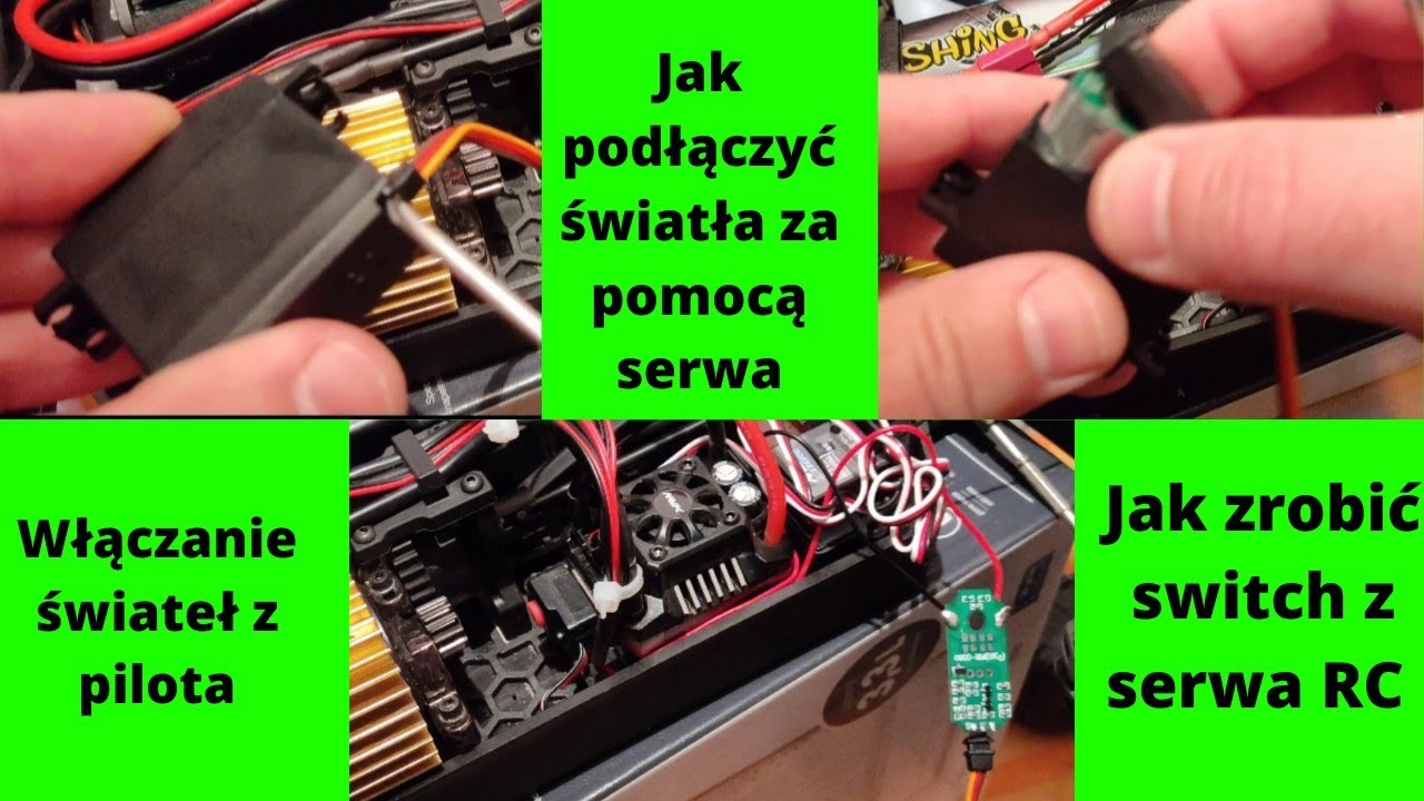 RC Jak podłączyć światła za pomocą serwa | jak włączać światła z pilota | switch z serwa | pilot RC