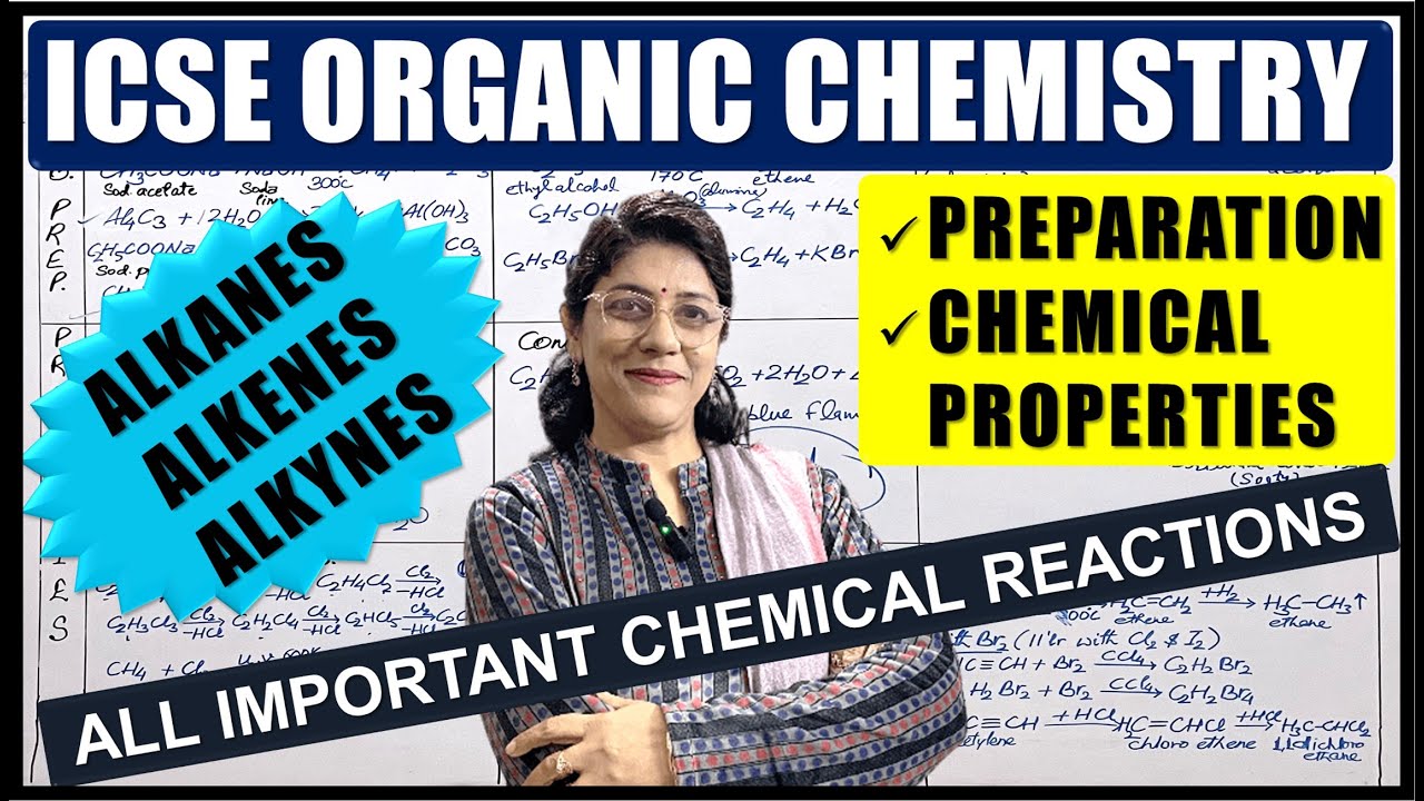 ORGANIC CHEMISTRY | IMPORTANT CHEMICAL EQUATIONS - ALKANES, ALKENES & ALKYNES | ICSE CLASS 10