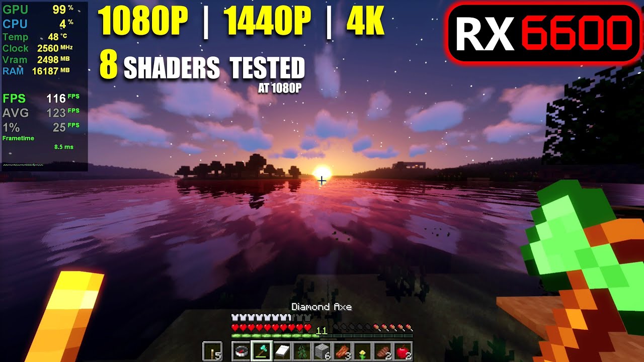 RX 6600 | Minecraft + Shaders - 1080p, 1440p, 4K