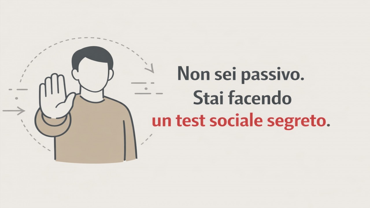 Non sei passivo. Stai conducendo un test sociale segreto.