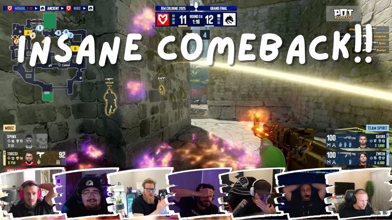STREAMERS REACT TO SPIRIT COMEBACK | FINAL MOMENTS | CS2