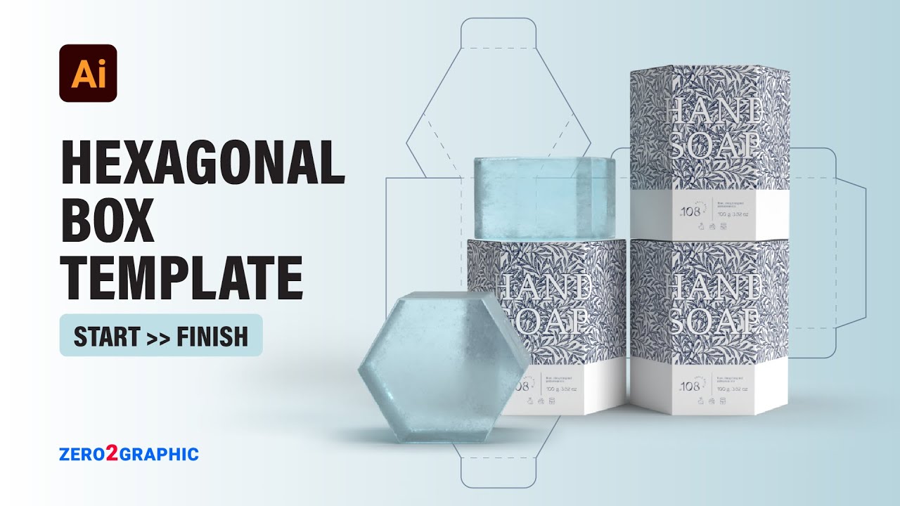How to Hexagonal Box Template design in Adobe Illustrator 2022 CC