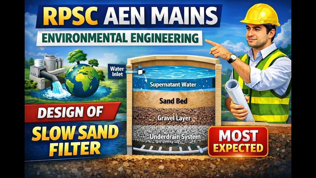 RPSC AEN Mains  🔥 Slow Sand Filter Design | Most Expected Topic | Environmental Engineering