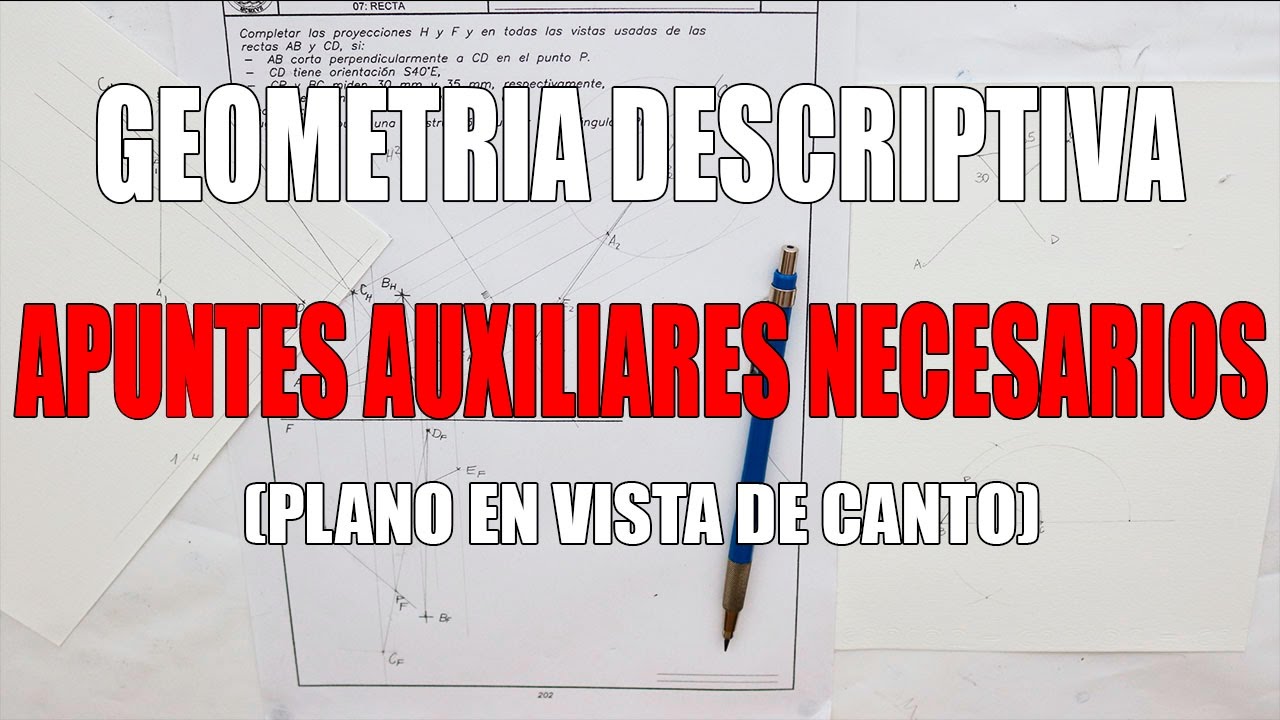 Geometr&iacute;a descriptiva - ejercicio Rectas ( aplicaci&oacute;n de plano visto de canto )