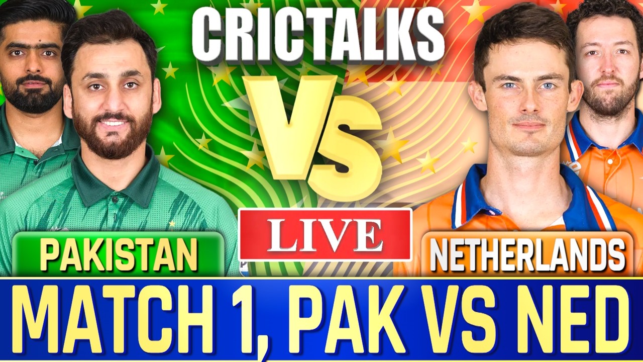 🔴 Live: PAK vs NED Live Match Today, World Cup, Cricket Live Scores, Commentary, 1st Innings