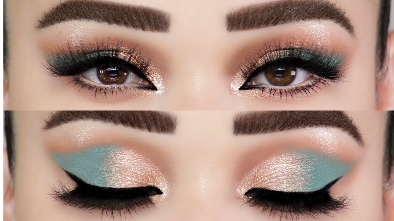 Teal Gold Eyeshadow Glam