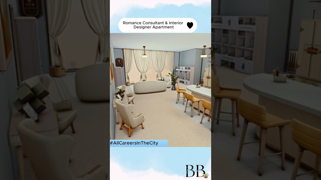Sims 4: Romance Consultant & Interior Designer Apartment |No CC| #sims4 #AllCareersInTheCity