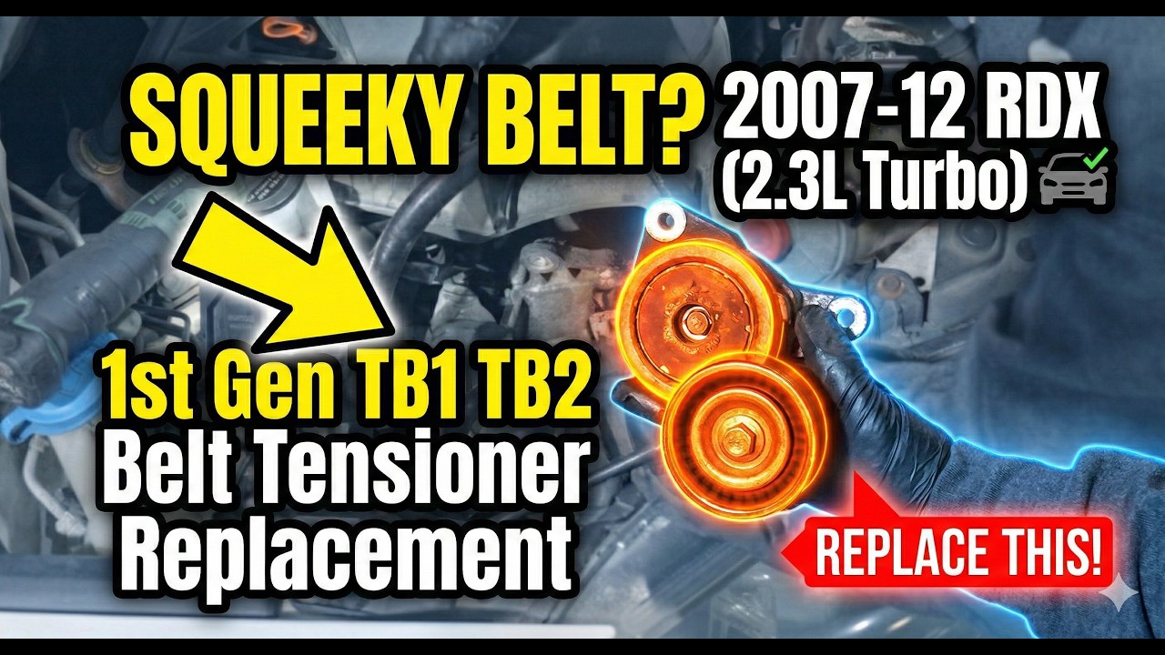 Squeeky belt? 2007–2012 Acura RDX 2.3L Turbo 1st Gen (TB1/TB2) Belt Tensioner replacement