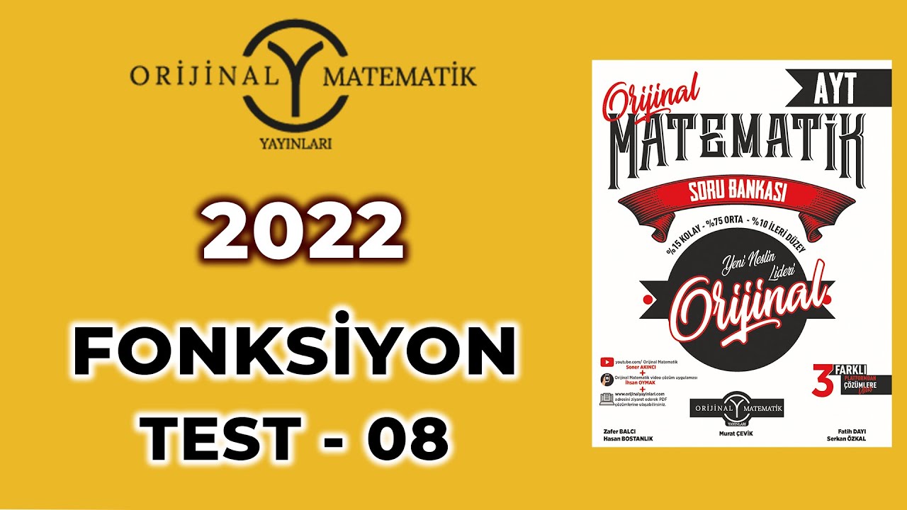 FONKSİYON TEST 08  - 2022 AYT MATEMATİK SORU BANKASI @SonerAkinciMatematik