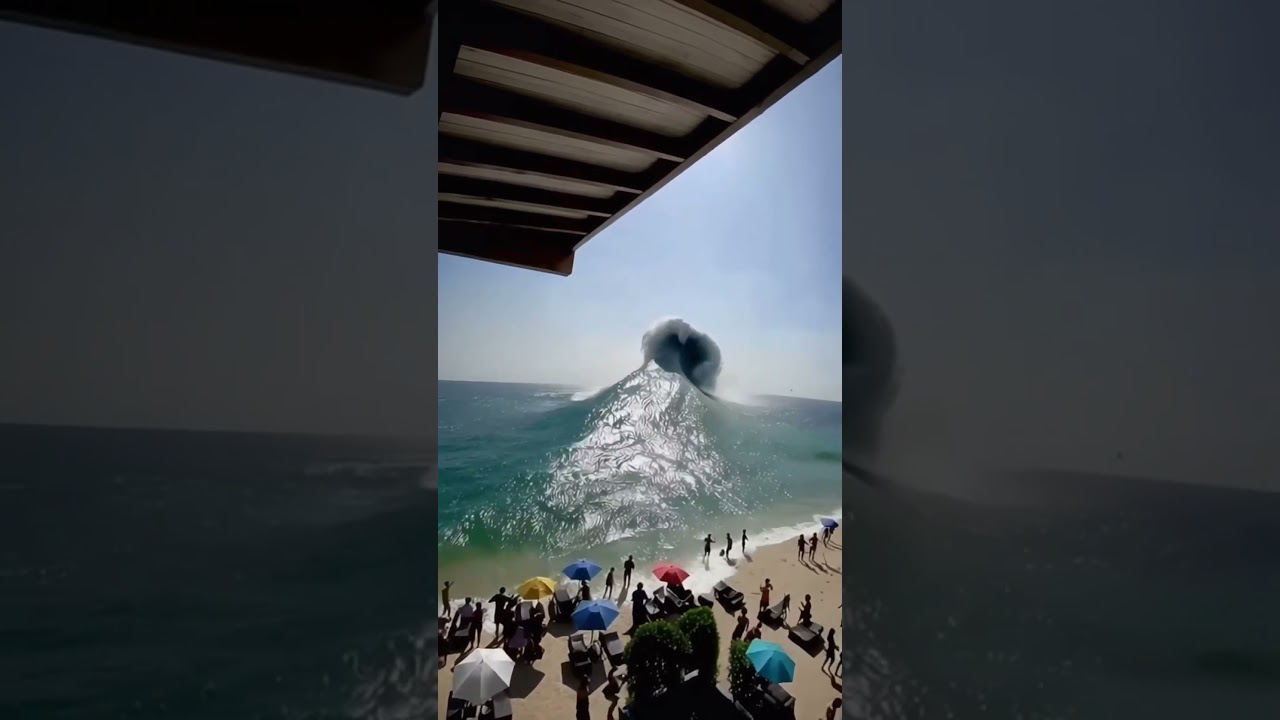Tsunami suddenly appeared on Vizag beach 🌊✨ #tsunami #shorts