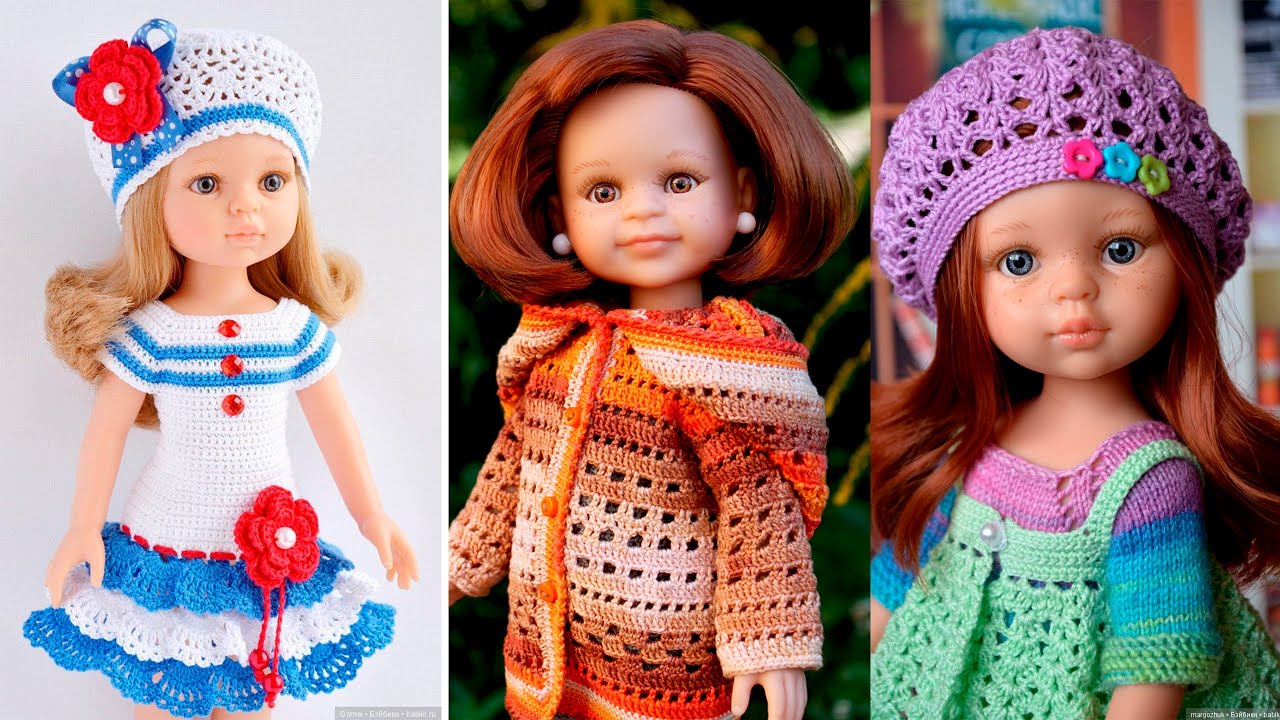 ВЯЖЕМ ИЗ ОСТАТКОВ ПРЯЖИ одежду для кукол !!!! knitting for dolls