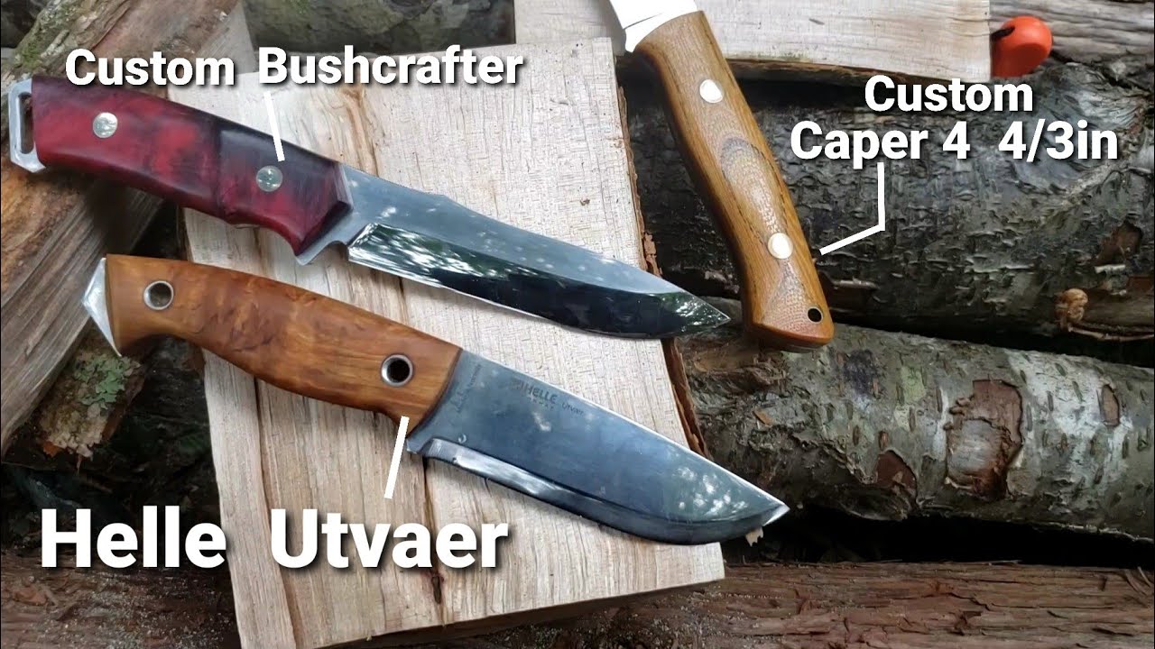 ヘレナイフで太い丸太をバトニング　Utvaer ユートゥベーラ　ユートゥベラー　Helle knives ヘレ　ナイフ　テマガミ　Temagami