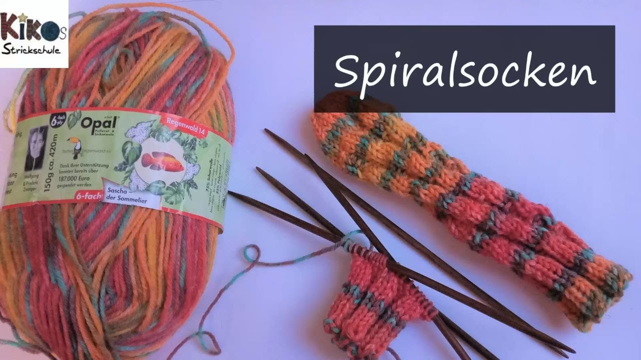 Kikos Strickschule - Anleitung Spiralsocken