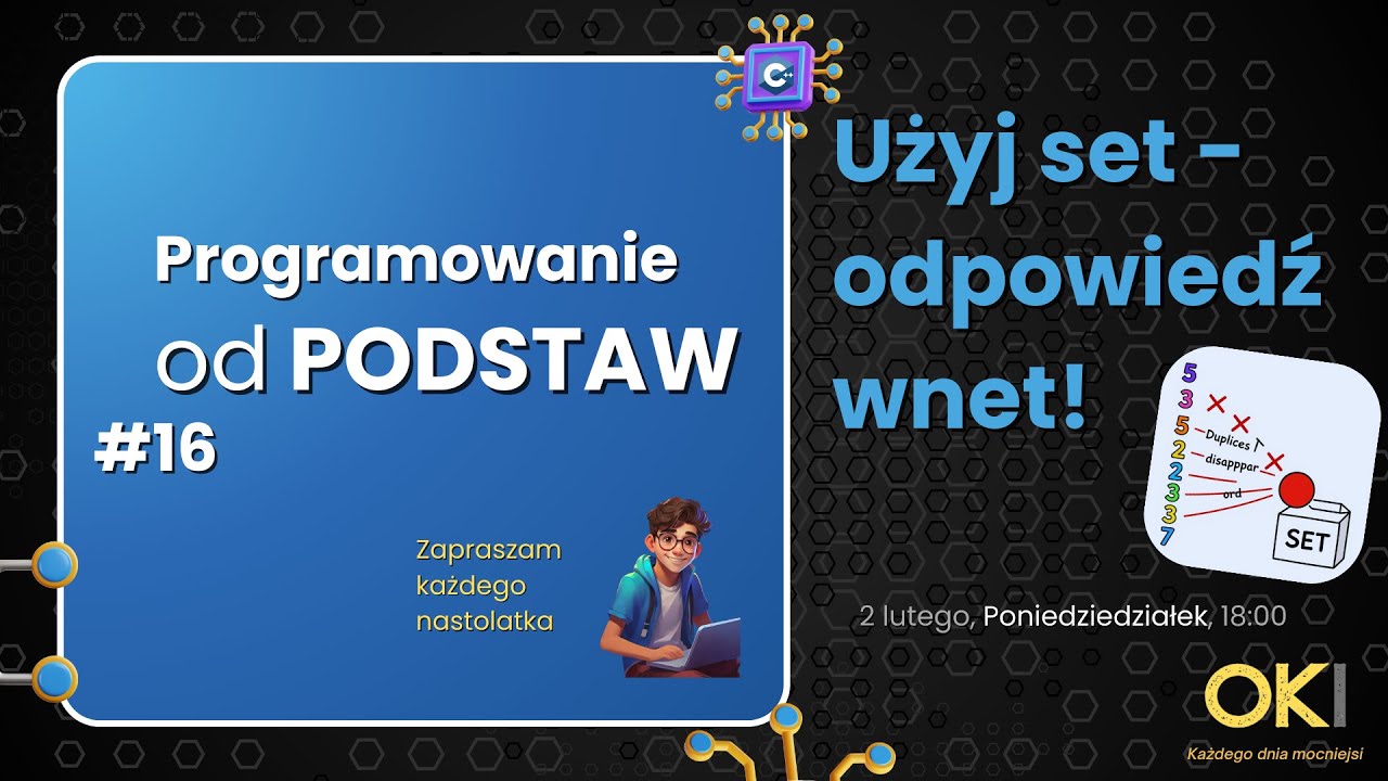 🚫🔁 Użyj set - odpowiedź wnet! - Programowanie OD PODSTAW #16